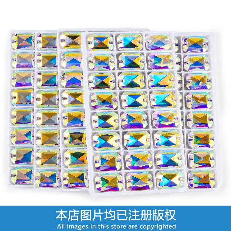 K9 Glass Crystal Rectangular Octagonal Hand Sewn Diamond Diy Rhinestone Clothing Creative Beauty Accessories