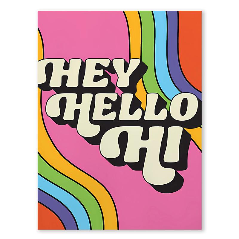 Rainbow Love Canvas Painting You Are Enough Colorful Quotes Poster Pink Wall Art For Bedroom Living Room Home Decoration