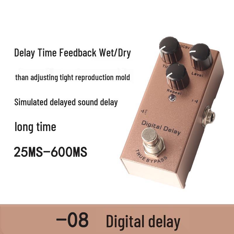 Kompaktný profesionálny elektrický gitarový efektový pedál - Skreslenie, Overdrive, Delay, Chorus, Tremolo