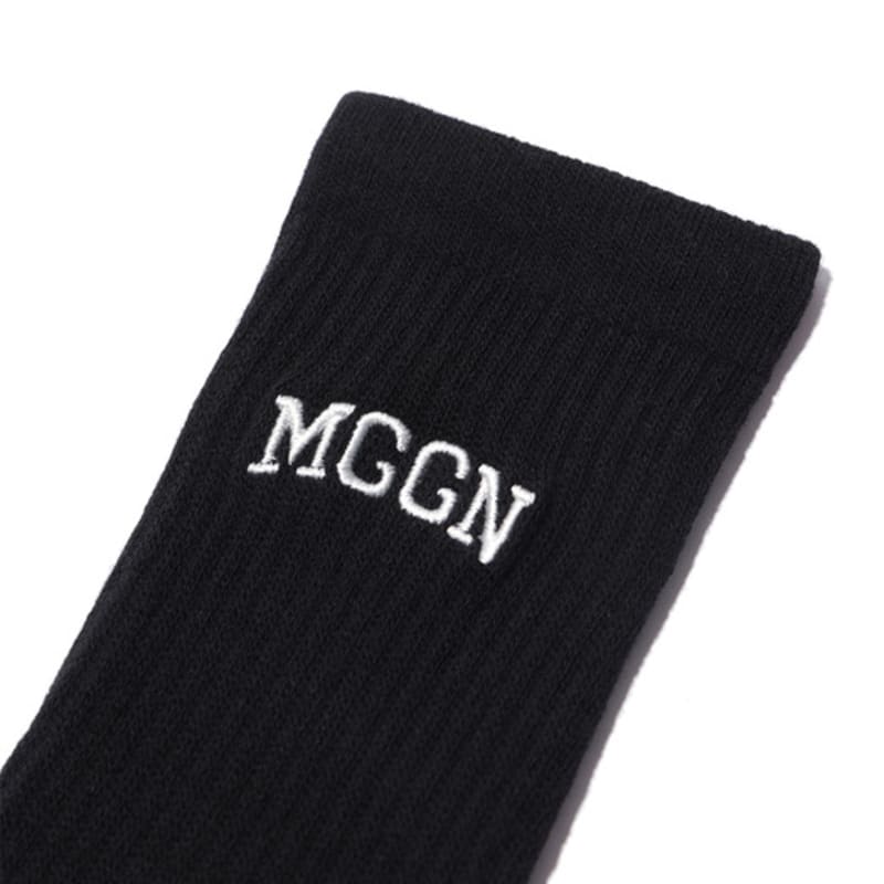 MAGOODGAN Athletic 9401 Logo Embroidered Black Sports Socks