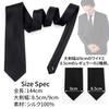 Formal Black Made In Solid Black Satin Memorial Service [FORMAL] Tie, Japan, Silk, Water-Repellent, Funeral, Wake, (A Regular)