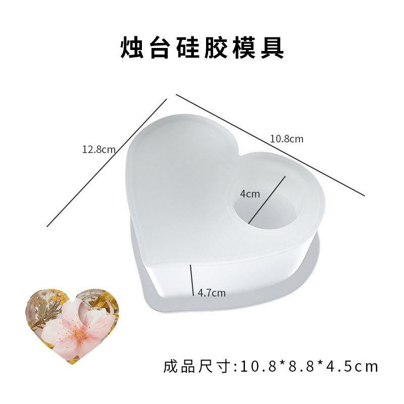 

Heart Shape Candlestick Plaster Silicone Mold Candle Holder Concrete Cement Mold DIY Handmade Resin Craft Mould Home Decoration