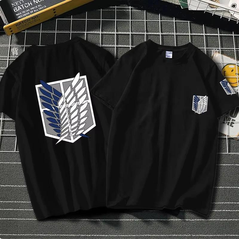 Sommer Anime Attack on Titan Bedrucktes T-Shirt Herren Damen Übergröße Trendy T-Shirts Anime Fan T-Shirt Harajuku Manga Sommer Tops