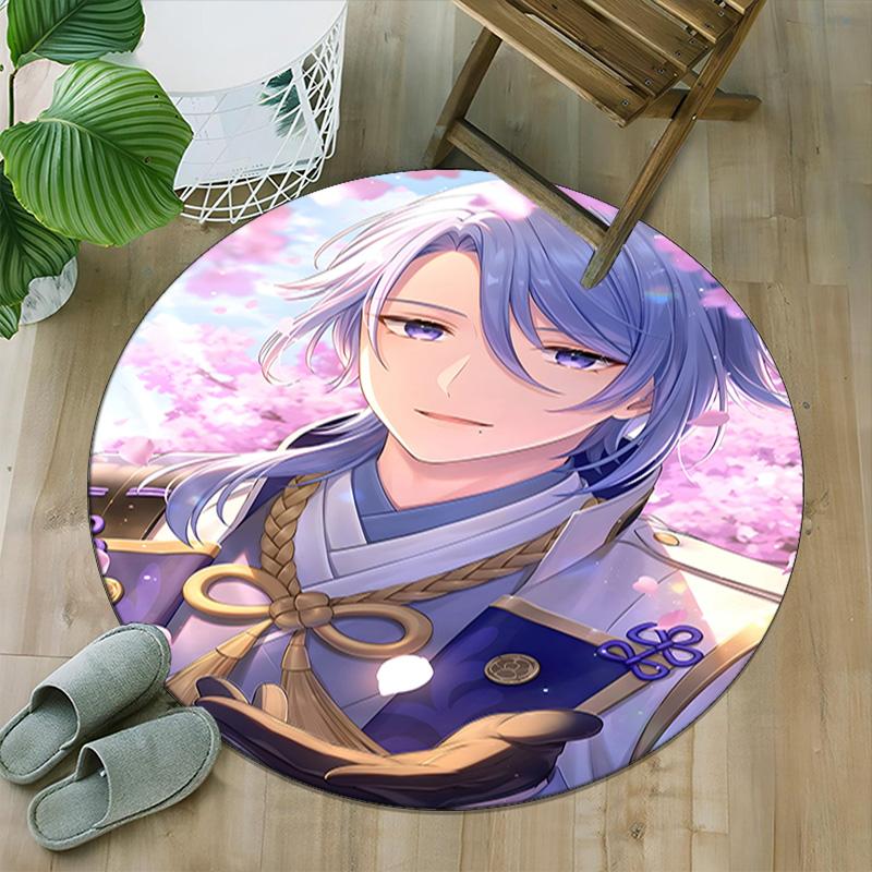 1pc Genshin Impact1 Print Round Carpet Chair Round Carpet Suitable for Bedroom Living Room Home Decorative Carpet