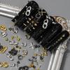 12 Grids Alloy Nail Charms Punk Y2K Metal Parts Manicure Rivet Chain Nail Tip Decoration Retro Circle Nails Supply DIY Crafts