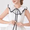 Elegant False Collar Neck Accessory Laceup Tied Decorative Collar with Ruffle Design For Office Casual And Party Outfit