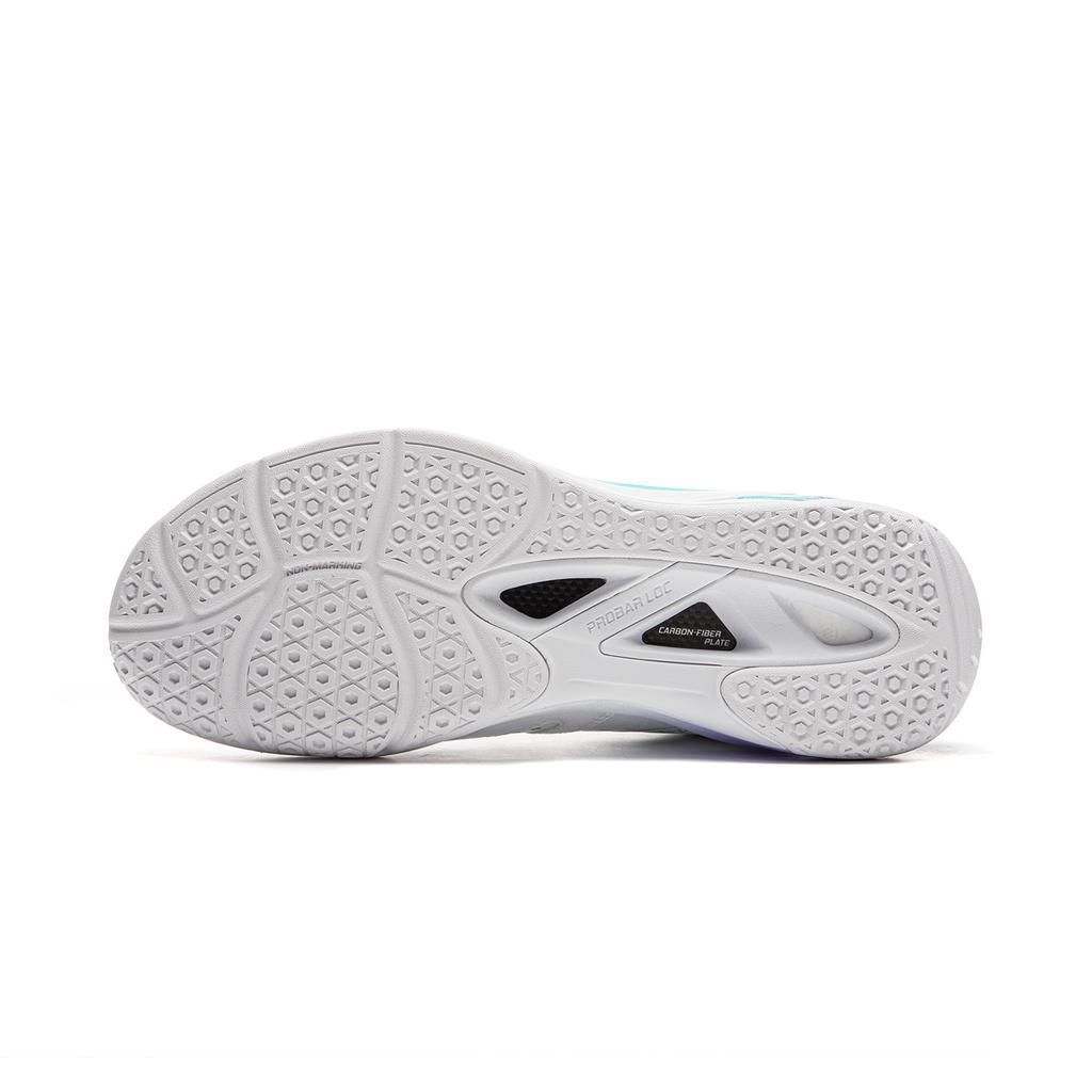 New LiNing Anti-Slip Wear-Resistant Breathable Lightweight Low-Top Badminton Shoes Unisex White Purple AYZU017-1