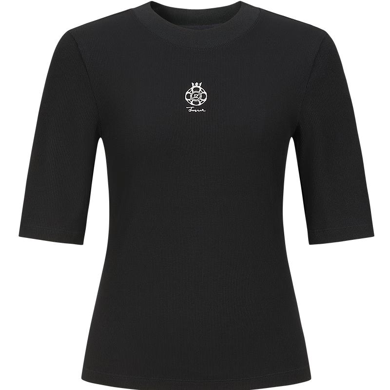 JUZUI Ribbed Elastic Pullover Top JWFX83305 S