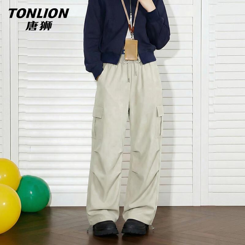 TonLion Women s High-Waist Straight Leg Cool-Feel Cargo Pants L