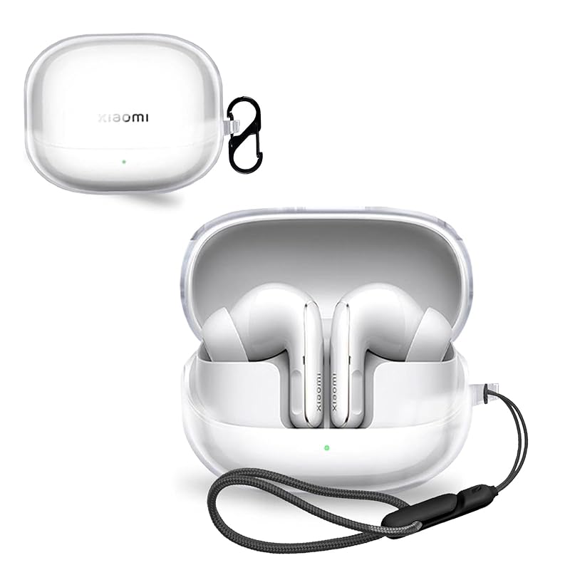 

For Xiaomi Buds 5 Pro for case cover [NOUKAJU] wireless earphones TPU protective case (With carabiner + strap included) ) Fall prevention Scratch