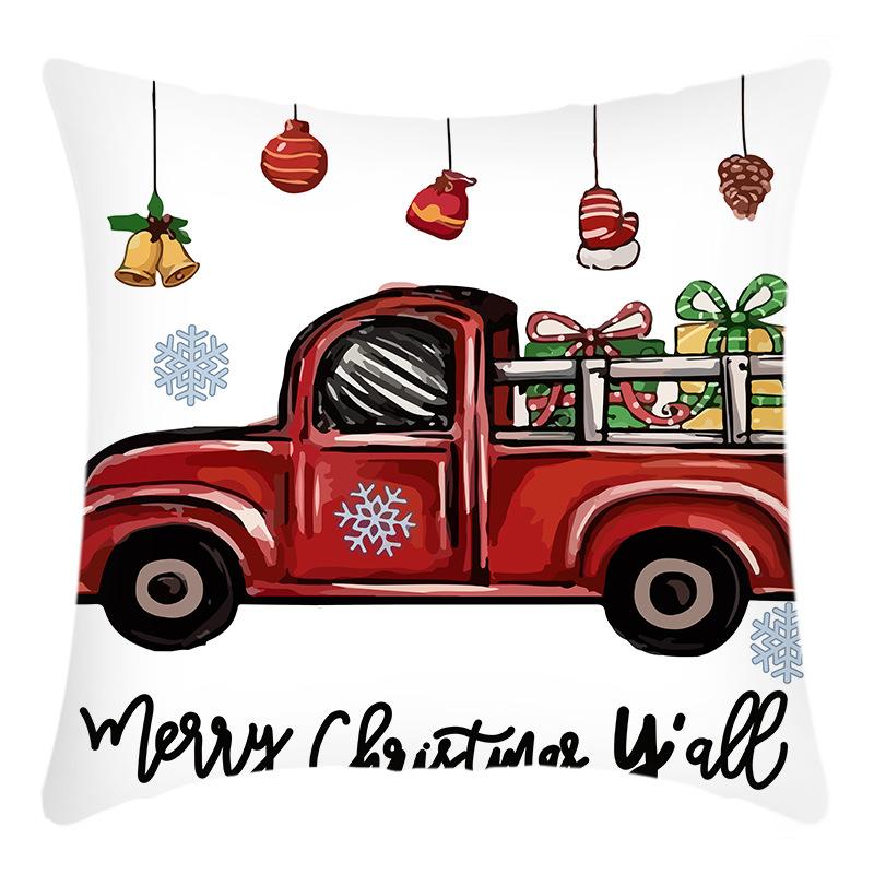 New Christmas Pillowcase Santa Claus Print Elk House Decoration Festive Pillowcase