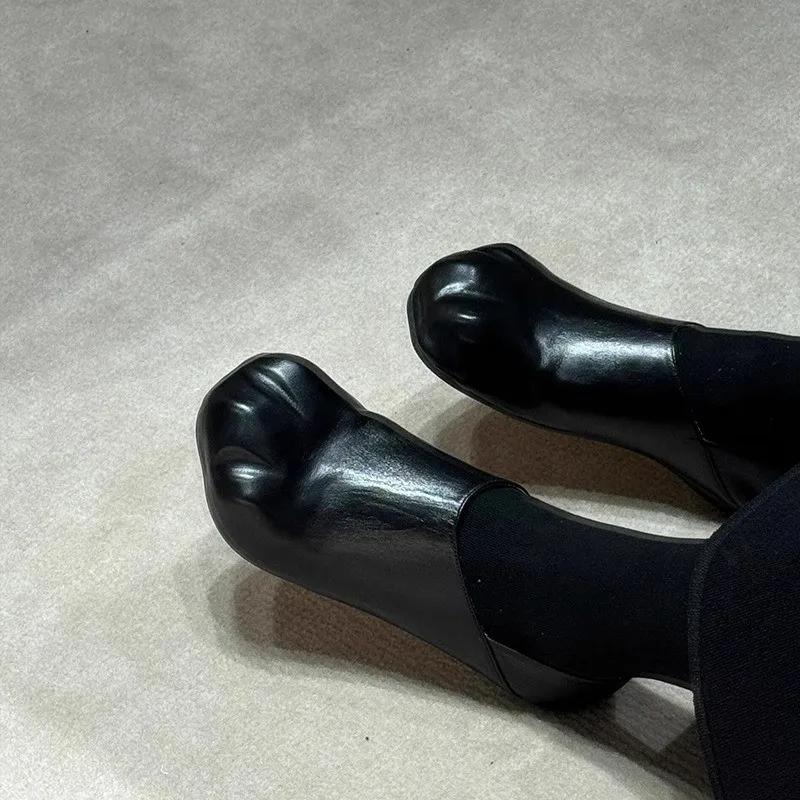 Adorable Cat Claw Flat Bottom Soft Leather Slip-On Shoes Women'S Mary Jane Flats Comfortable Casual Shoes Rubber Sole