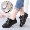 New Genuine Leather Women's Shoes for Spring and Autumn, Comfortable Soft Sole Middle-aged Mother's Shoes Casual Thick Sole Large-size Single Shoes