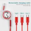 3 In 1 Micro USB Type C Charging Cable Multi Charger Retractable Charger For Mazda 2 Mazda 3 MS Mazda 6 CX-5 CX3 KJS6