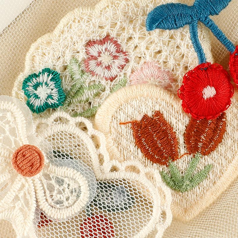 1/10PCS Embroidery Craft Materials Cherry Pattern Rustic Style Patch Elegant Sewing Accessories Multi-Function Multi-color
