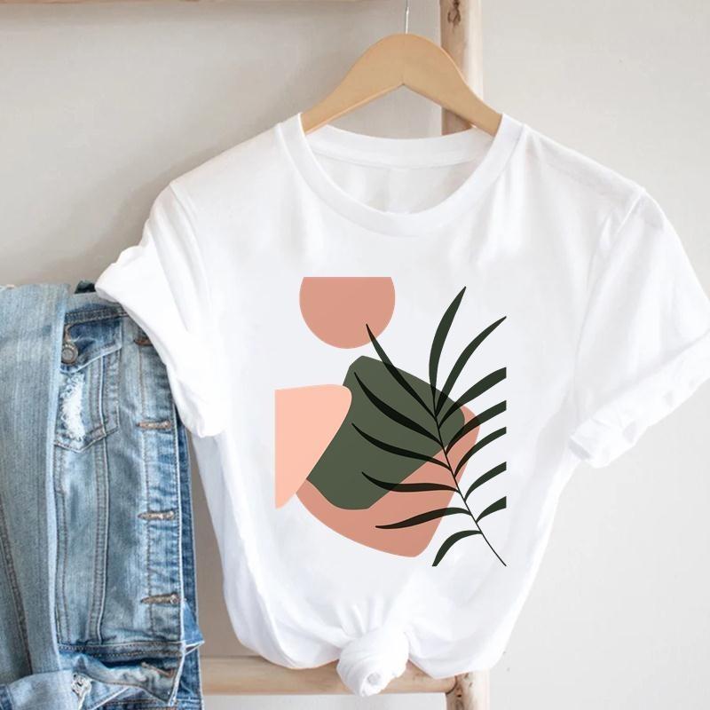 European Size Women Printing T Tee Top Fashion Clothes Tshirt Casual Cartoon O-neck Travel Vacation Print