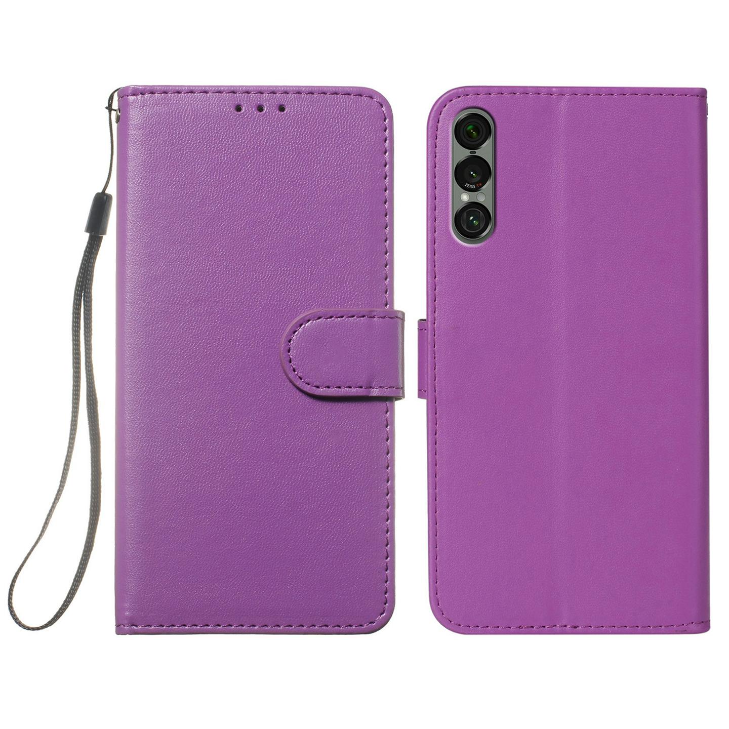 

For Sony Xperia 1 VII Case PU Leather Flip Phone Cover Wallet Card Slot Holder Purple