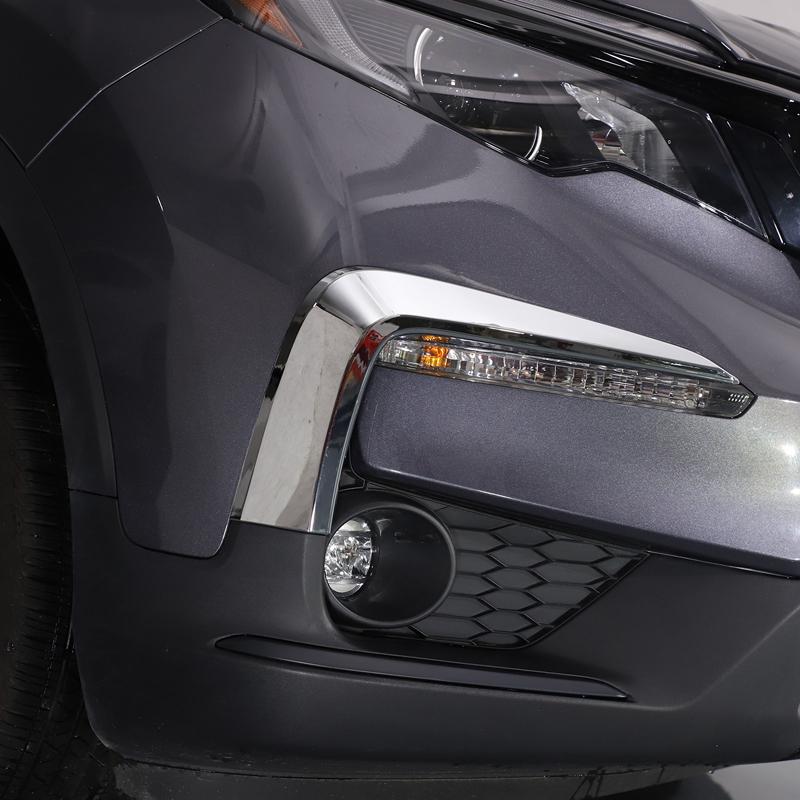 ABS Carbon fibre/Silver Car Front Bumper Side Air Intake Trim Strip Sticker For Honda Pilot 2015-2026 Car Exterior Accessories