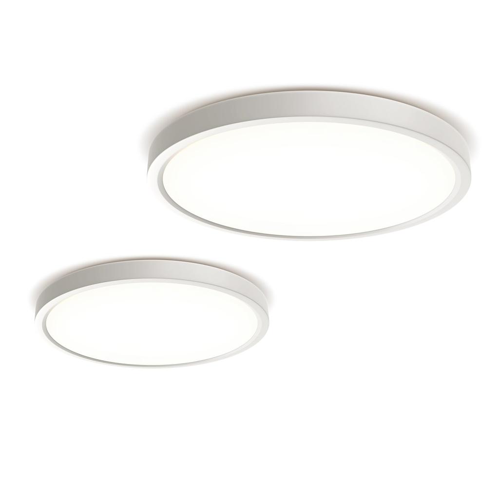 LED Ceiling Light, 28W, for 6-tatami rooms, Set of 2, Night Light Mode, Remote Control, 11 ColorDimming Levels, Daylight White, Warm White,