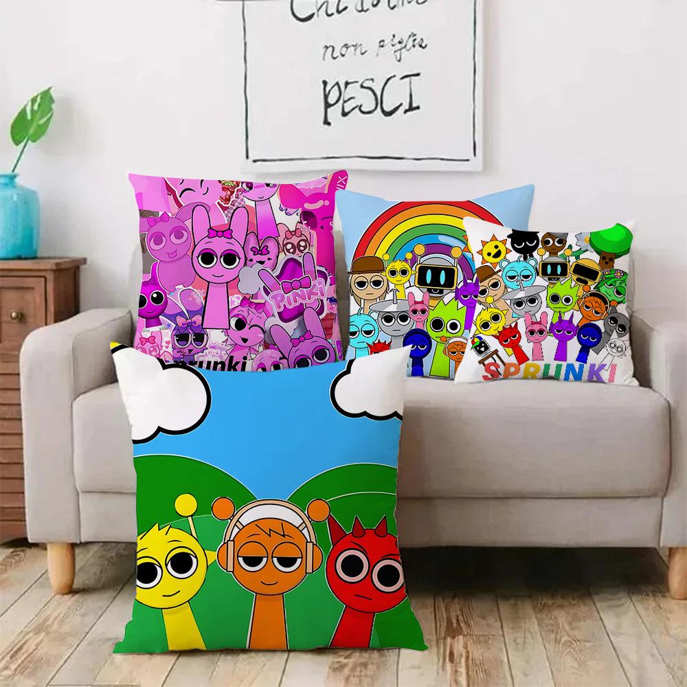 Joc amuzant Pentru S-SprunkiS Huse de Pernă Desene Animate Canapea Decorative Casă Imprimare Față-Verso Pluș Scurt Drăguț Husă Pernă