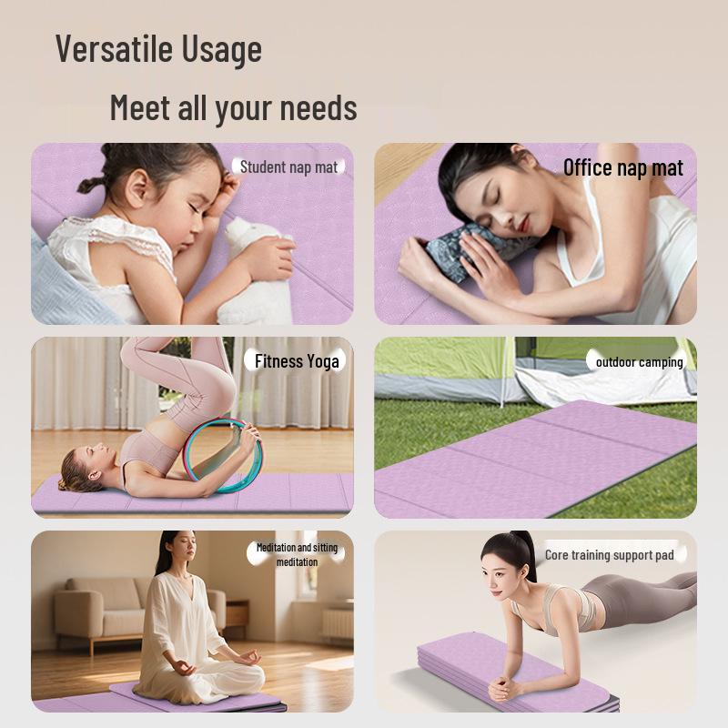 Foldable Non-Slip TPE Yoga Mat - 80% Off, Large Outdoor Portable Fitness Mat, Thickened for Sleeping, Lunch Breaks, and Sports