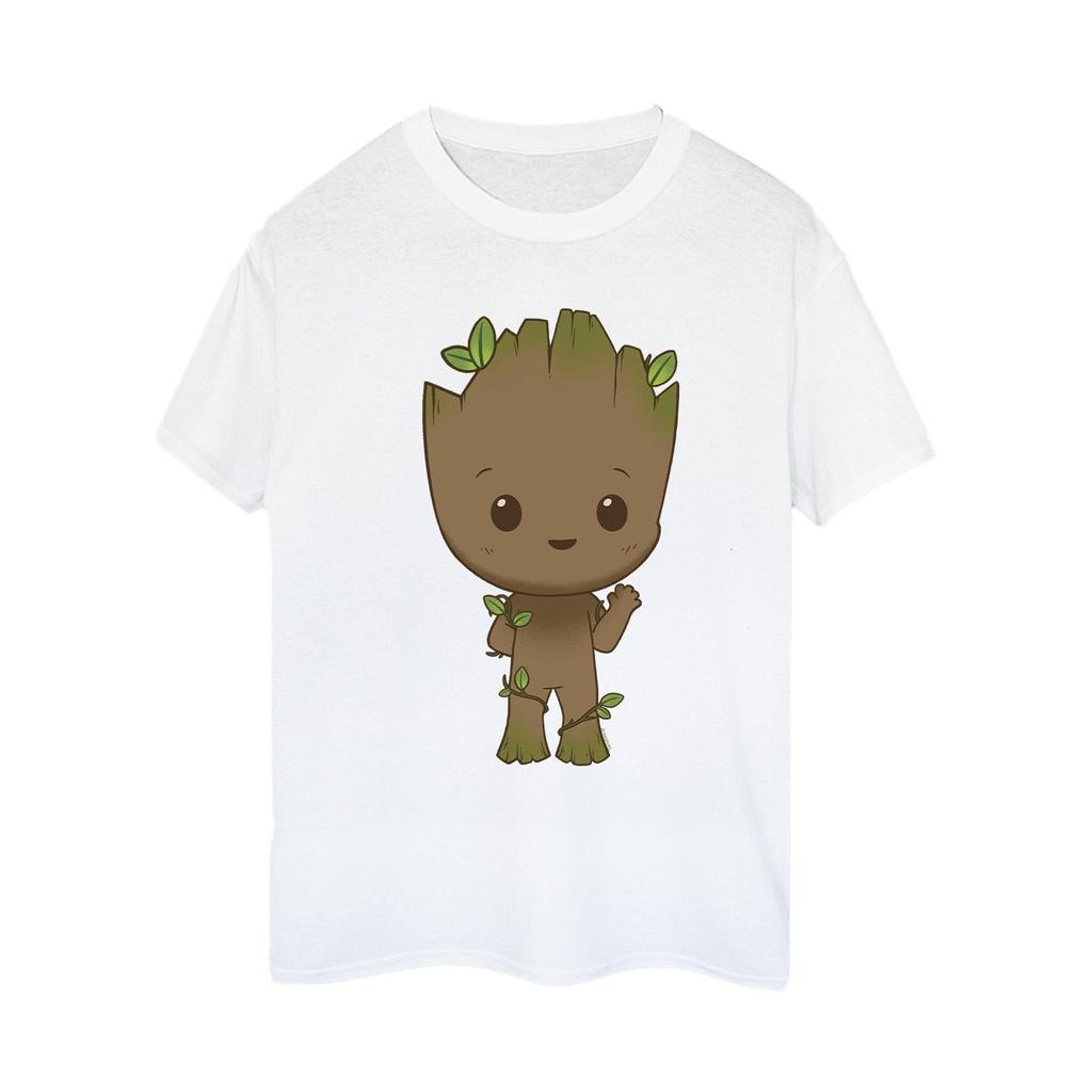 Marvel Womens/Ladies I Am Groot Chibi Wave Pose Cotton Boyfriend T-Shirt