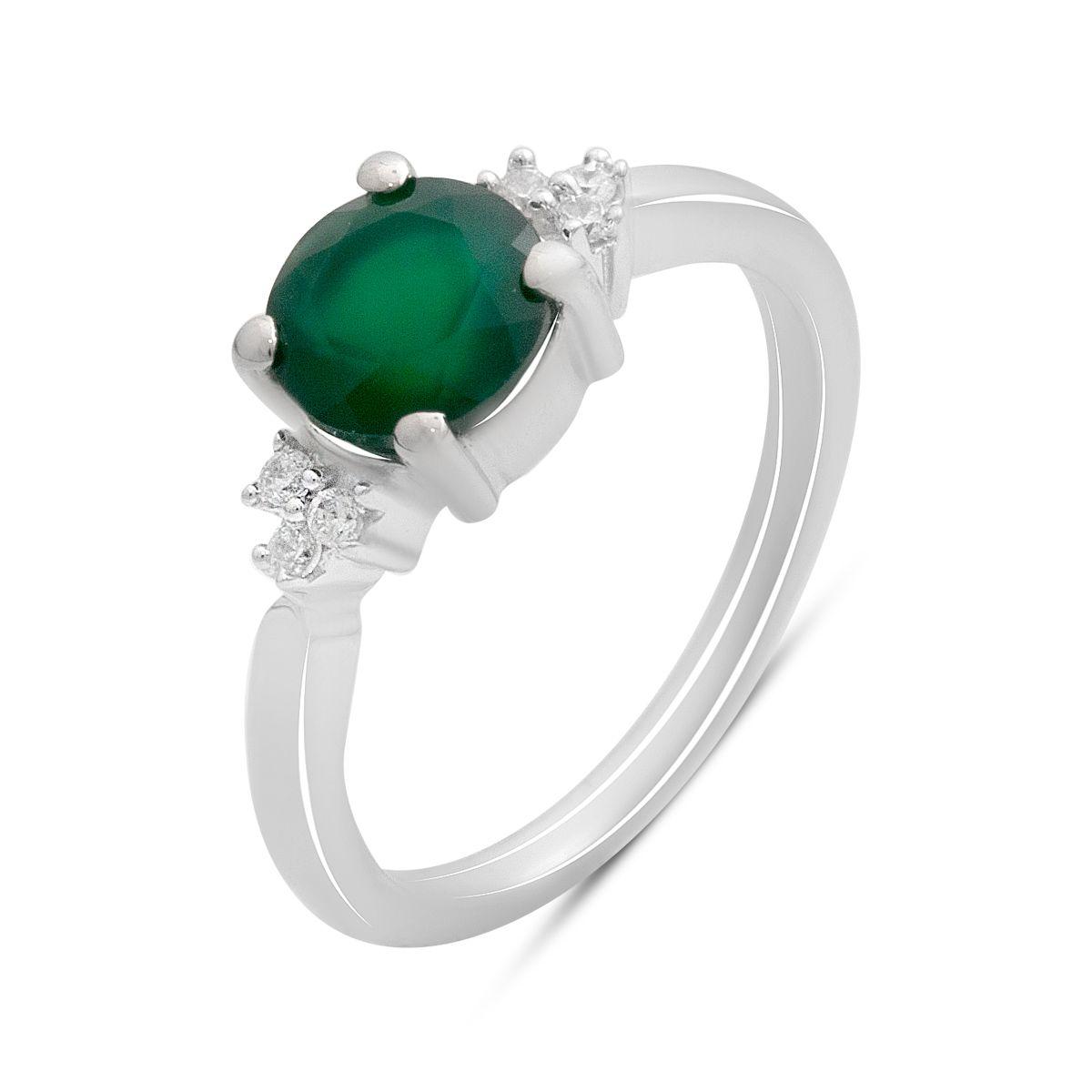 

Silver ring with natural agate 1.332ct, item weight 2.95 g (2196372) 17 смарагдовий