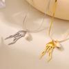 Titanium Steel Necklace Women's Ocean Series Jellyfish Pendant Necklace Light Luxury Niche Blade Chain Beach Wind Dopamine Necklace
