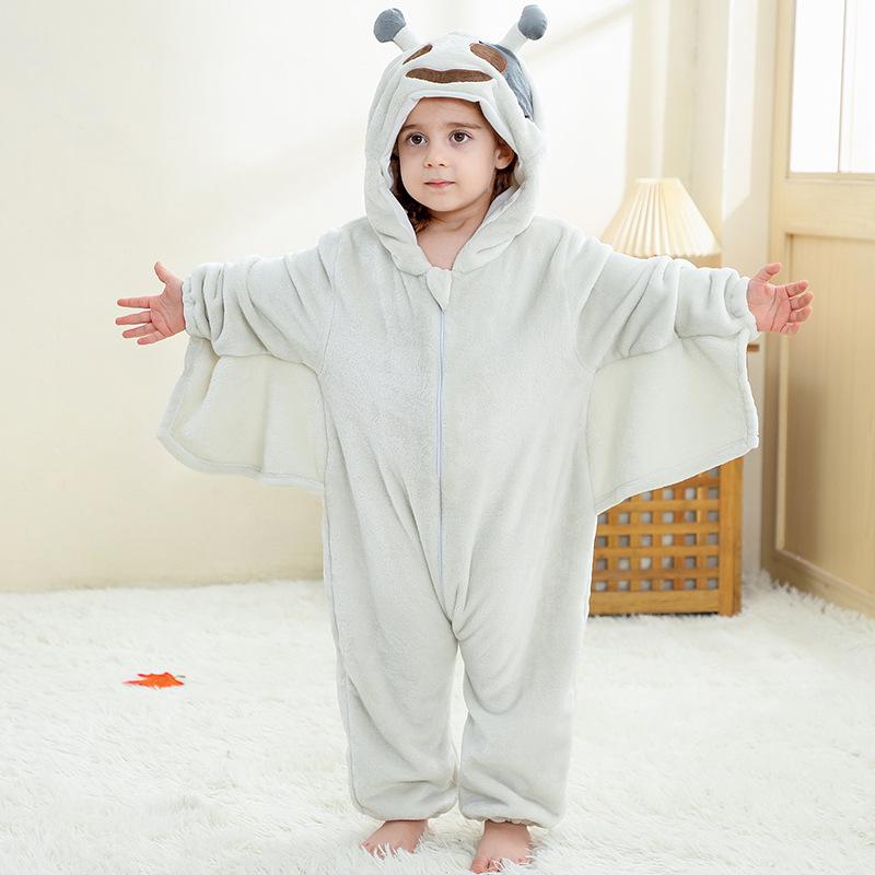 Children's Animal Onesie Pajamas Flannel Sleepwear Winter Warm Homewear Jumpsuit One-Piece Hooded Fleece Rompers Long Sleeve Outfits for Girls Boys