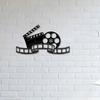 Metal Movie Wall Art Decor, Iron Film Reels Clapperboard Sculptures for Home Garden Courtyard Balcony Indoor Outdoor Durable