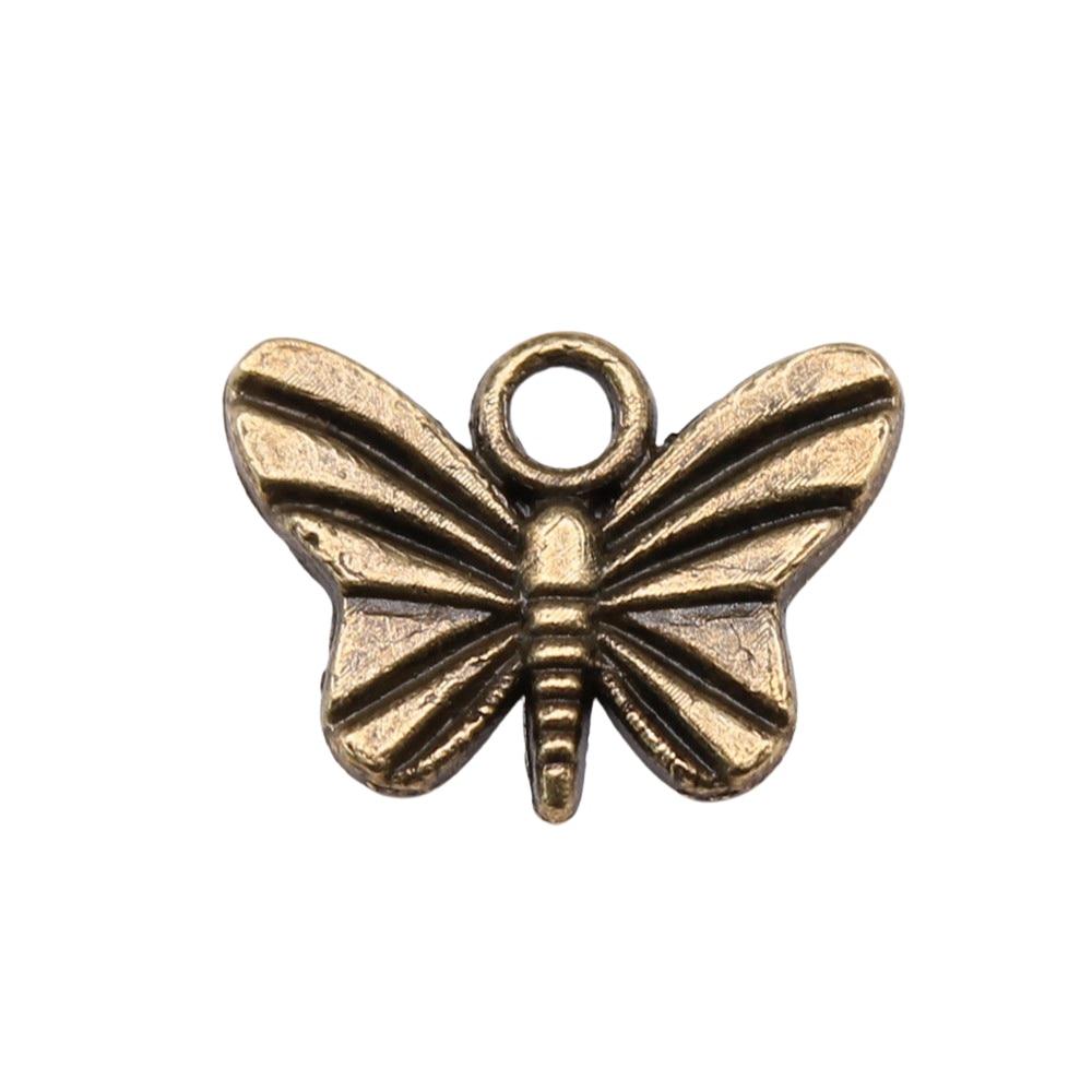

20шт Бабочка Шармы Шармы Античная бронза Цвет Цинковый сплав 11X7mm