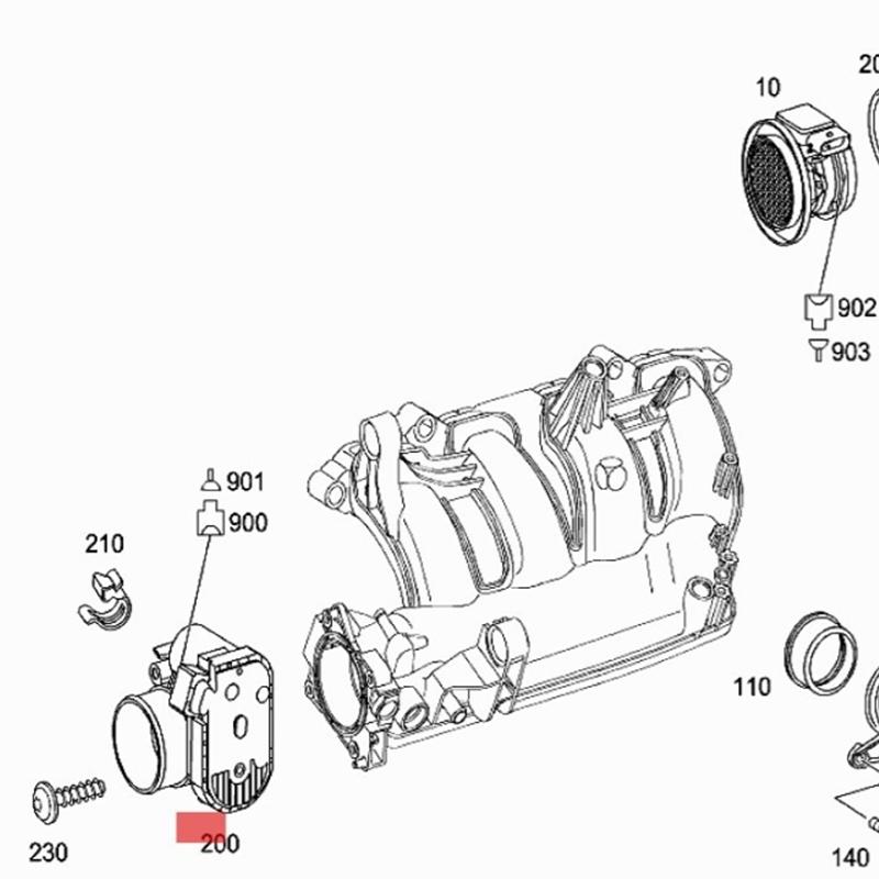 A2711410025 Brandneues Drosselklappengehäuse für Mercedes-Benz C230 Kompressor Coupe 1.8L Drosselklappe 0280750076 0280750720 7519243
