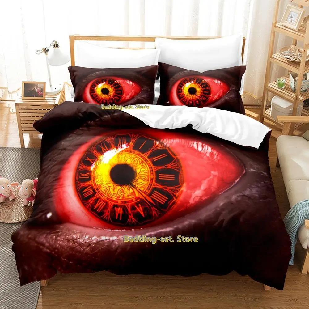 Worldeater Galaxy Eye Watercolor Artistic Eye Bedding Set Cartoon Anime Three-piece Set Adult Kid Bedroom Duvetcover Sets
