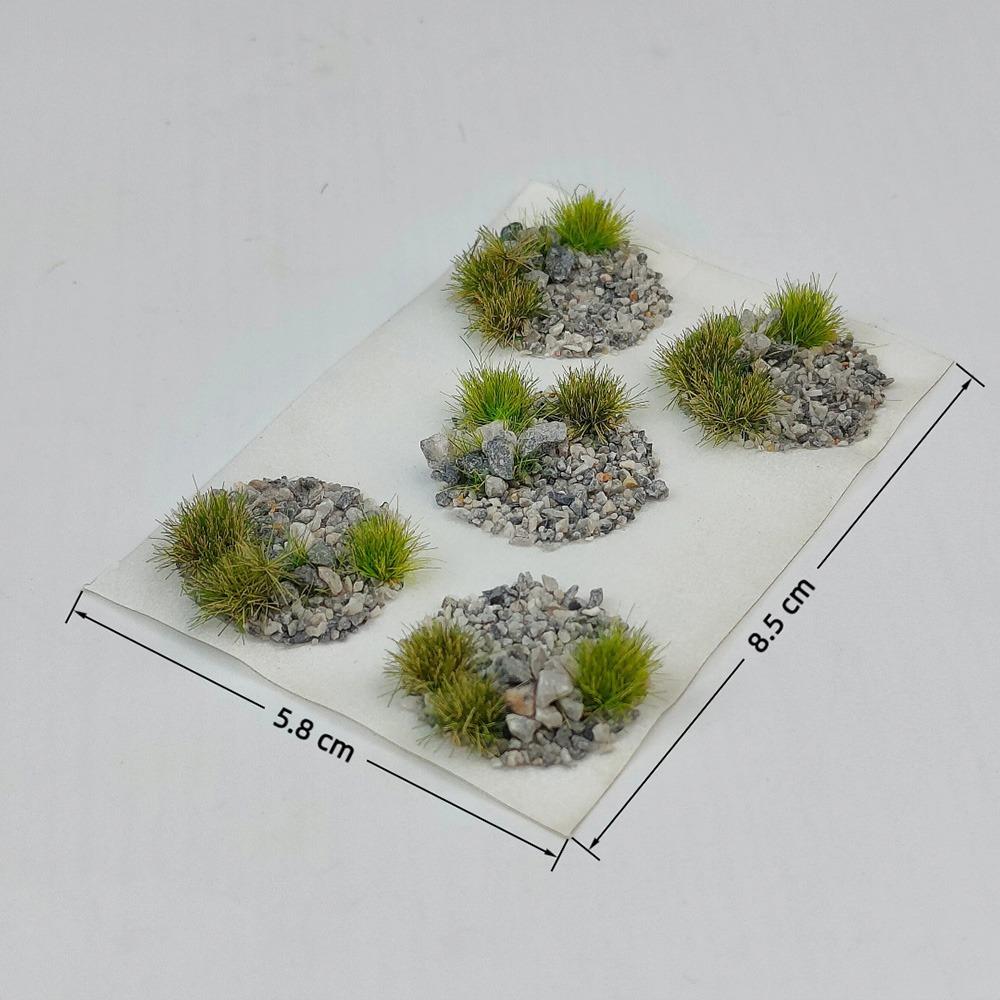 Round Model Layout Decals Stone&Grass Landscape Stones Sticker For Miniature Gaming