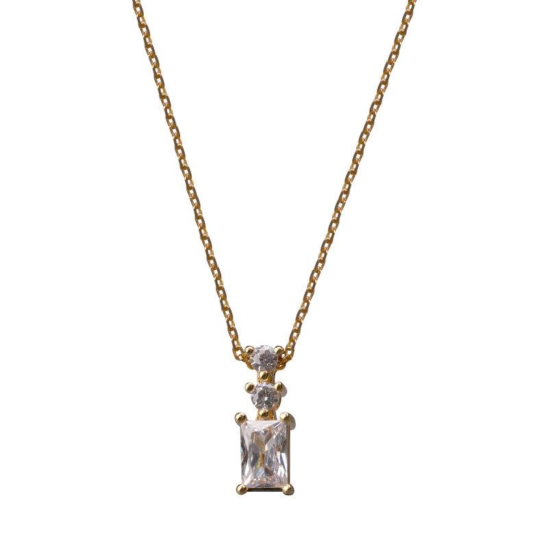 Luxury Square Diamond Fragrant Water Bottle Pendant Thin Collarbone Necklace Cool Style New Decoration