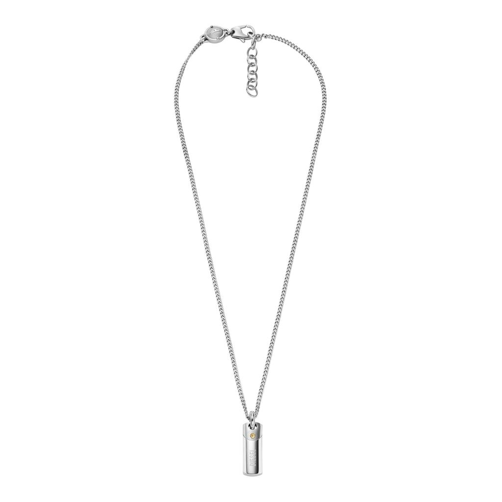 DIESEL Stainless Steel Pendant One Stainless No Silver Logo DX1116040 All-Gender Necklace, Size, Steel, Gemstones, Pendant/Gold