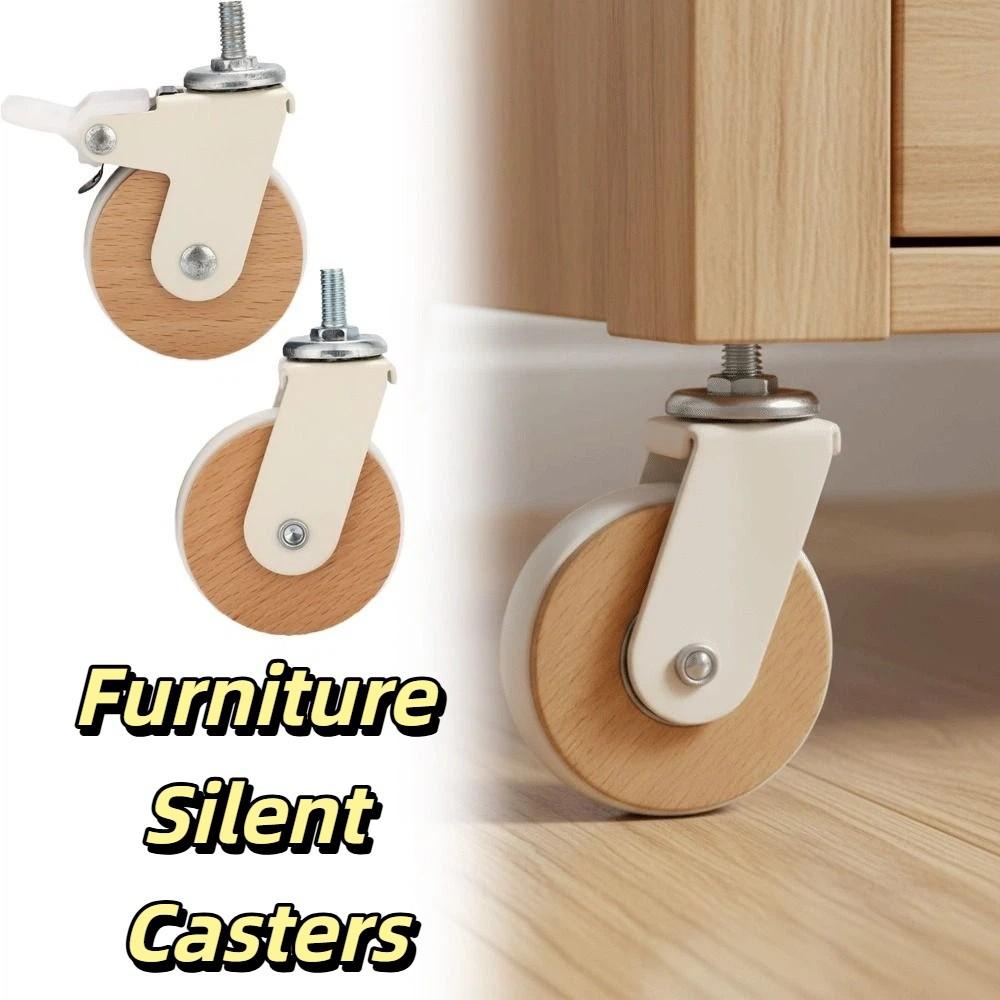 Lightweight Heavy-Duty Swivel Casters Total Capacity 200lbs Brake System PU Wheels Furniture