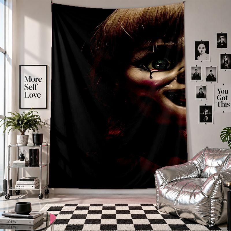 Wall TapestryThe Conjuring Annabelle Art Hanging Cloth Decorative Background Cover for Room Decoration
