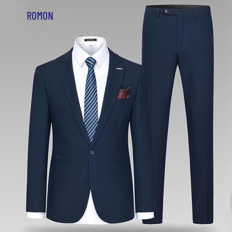 Мужской деловой костюм Luo Meng, приталенный, для всех сезонов, эластичный, комплект S