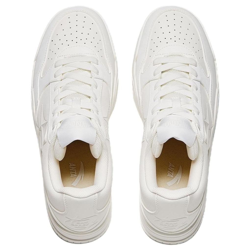 ANTA Women's Retro Low-Top Casual Skate Shoes Pure White 912541804-1