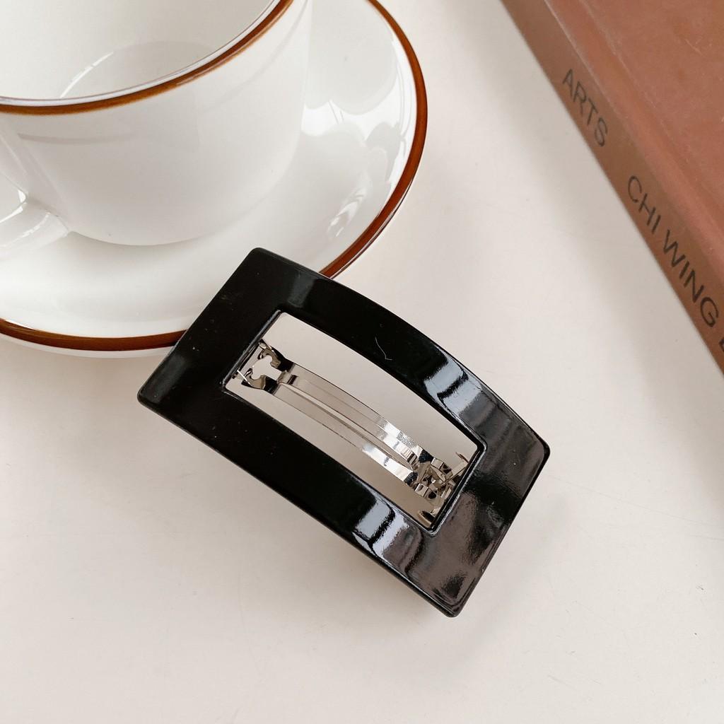 Elegant Vintage Tortoise Shell Rectangle Spring Hair Clip For Women Handcrafted Stylish Accessories чёрный