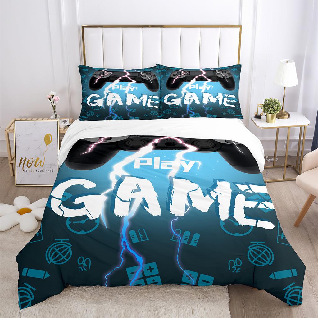 Three-Piece Quilt Cover Gamepad Kit 3D Digital Printing Bedding Sheets