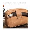 Whatna Cowhide Mini One-Shoulder Bag for Men, Mini Waist Bag, Waist Pouch for Motorcycles, Belt Bag, Hip Bag, Thick Genuine Leather, Horizontal or Ver
