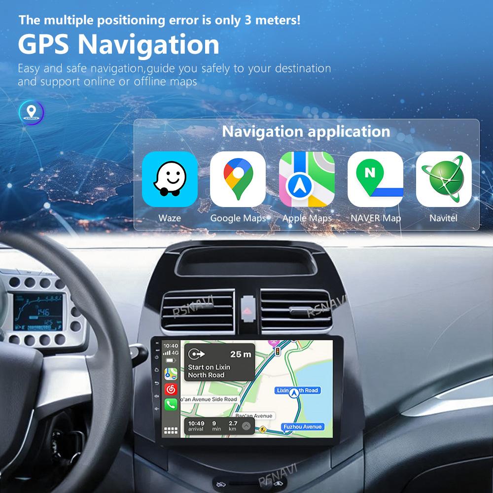 Autoradio stéréo Android 16 pour Chevrolet Spark 2010 2011-2014 avec DSP, CarPlay sans fil, Plug and Play