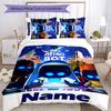 3pcs Custom Name Astro Bot Bedding Set Duvet Cover Closure Includes 1 Duvet Cover & 2 Pillowcases for All Seasons Bedroom Decor
