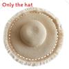 Fashion Woven Straw Hat With Wide Brim And Strap Decoration For Daily Wear