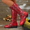Wildleder Spitze Hohe Damen Herbst/Winter Neue Absatz-Stapelstiefel Ohne Knie Lange Stiefel