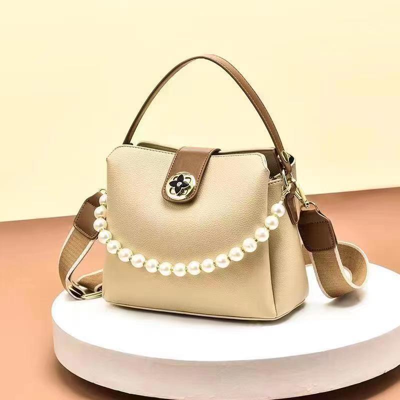 

Latest Design Fashion High-end Niche Single Shoulder Oblique Straddle Bag Texture Quality Large Capacity Everything Gentle Leather Bucket Bag .