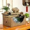 Flowing Water Fish Tank Desktop Decoration: Office Pond Ornament for Wealth and Tranquility