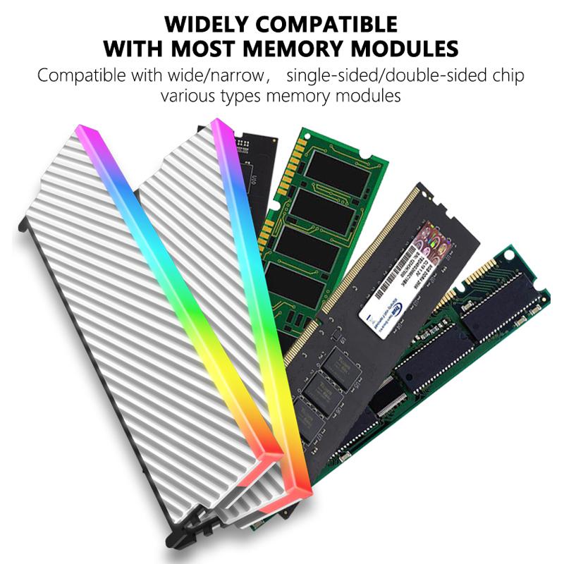 JUMPEAK R02 Computer ARGB Memory Module Heatsink Shim Cover Wavy Enhanced Cooling DDR3 DDR4 DDR5 PC RAM Cooler Radiator Armor
